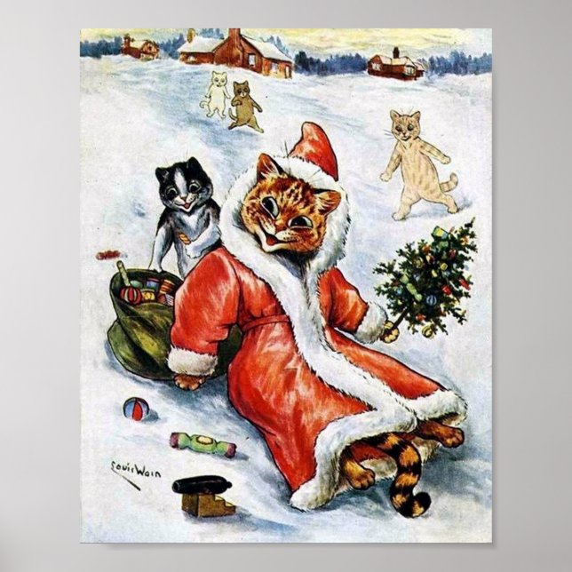 Poster Louis Wain Christmas (Devant)