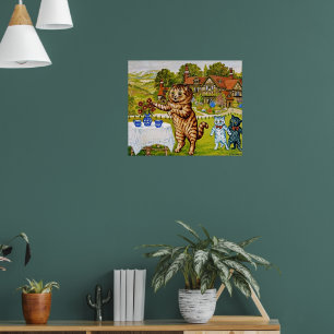 Poster Louis Wain - Deux pots de lait,