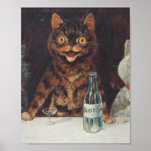 Poster Louis Wain Fumer Et Boire (Devant)