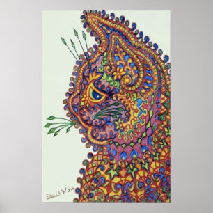 Poster Louis Wain Imaginaire Papier peint Cat