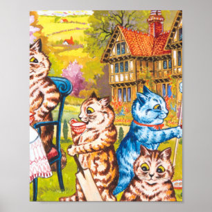 Poster Louis Wain, les chats psychédéliques colorés qui d