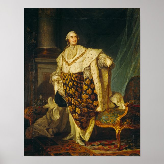 Poster Louis XVI Roi de France en Robes de couronnement (Devant)