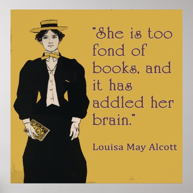 Poster Louisa May Alcott cite pour les femmes amoureuses  (Devant)