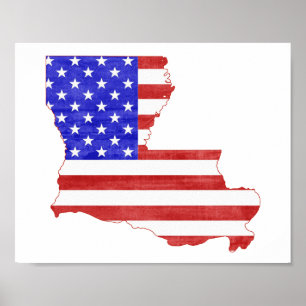 Poster Louisiana USA silhouette state map