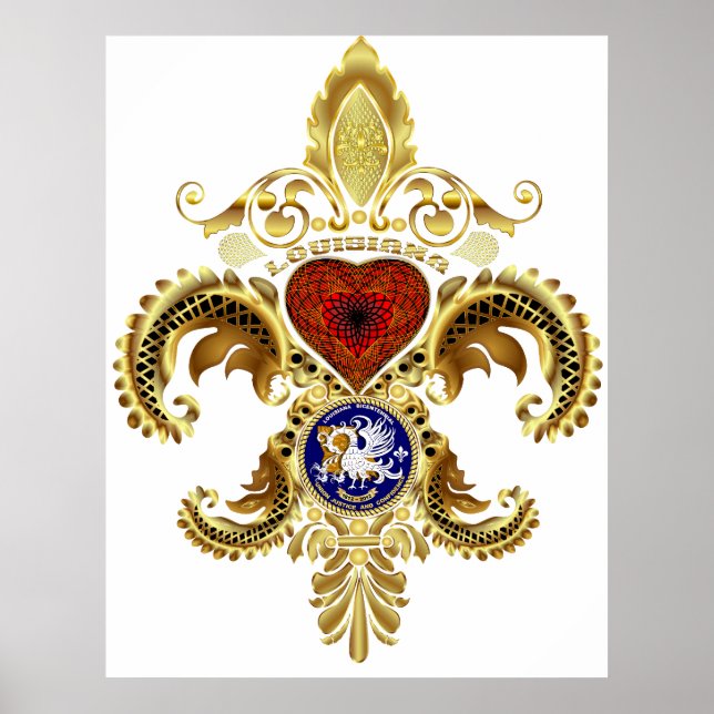 Poster Louisiane Fleur De Lis Bicentennial (Devant)