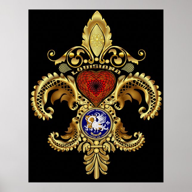 Poster Louisiane Fleur De Lis Bicentennial (Devant)