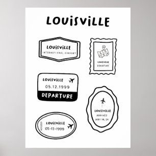 Poster Louisville - Collection de timbres de voyage   Min