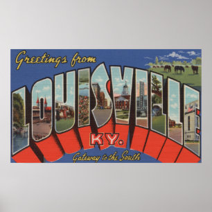 Poster Louisville, Kentucky - Scènes de grandes lettres