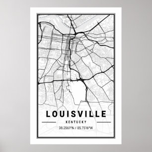 Poster Louisville Kentucky USA City Travel City Plan