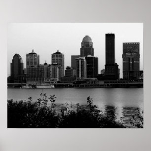 Poster Louisville Skyline noir et blanc