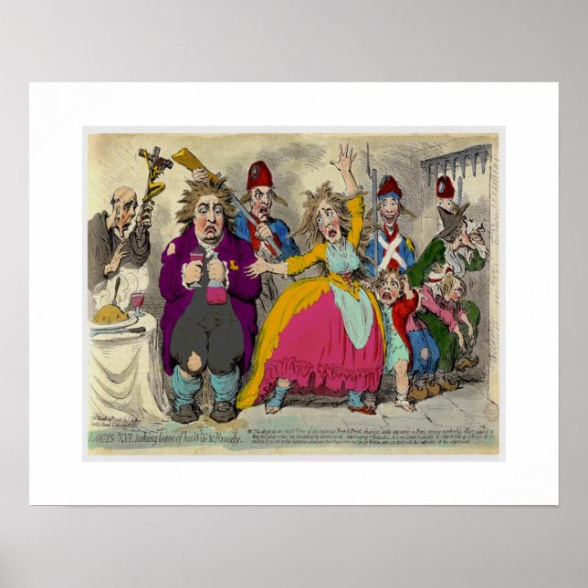 Poster Louix XV1 taking leave of his wife & family (Devant)