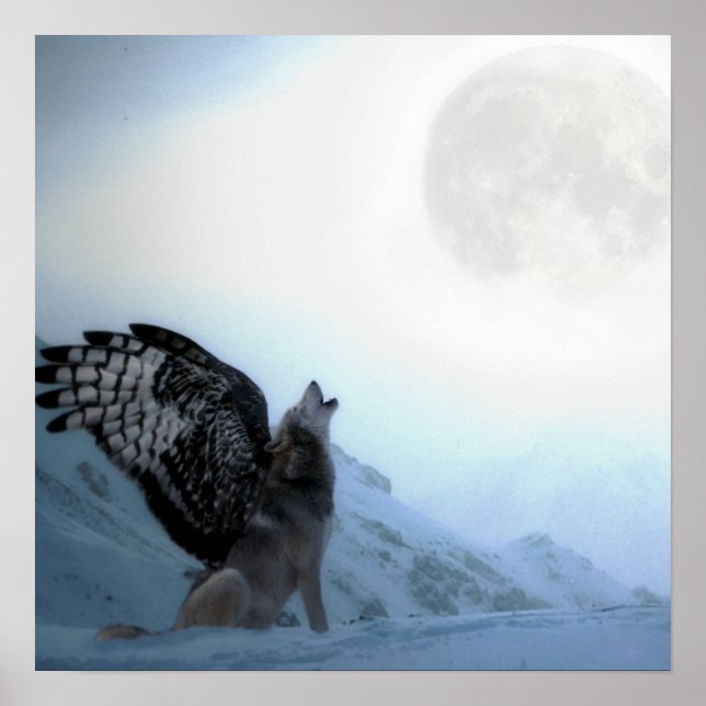 Poster Loup ailé (Devant)