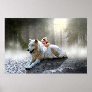 Poster Loup blanc