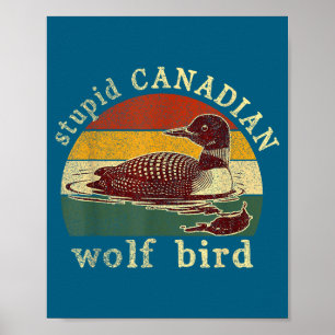 Poster Loup canadien stud drôle oiseau plongeur plongeons