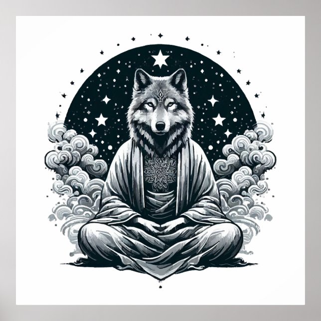 Poster Loup conscient (Devant)