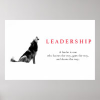 Loup de leadership inspirant noir et blanc