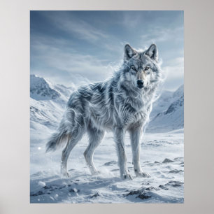 Poster Loup des vents Hautes terres gelées
