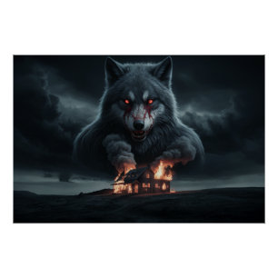 Poster Loup Feu