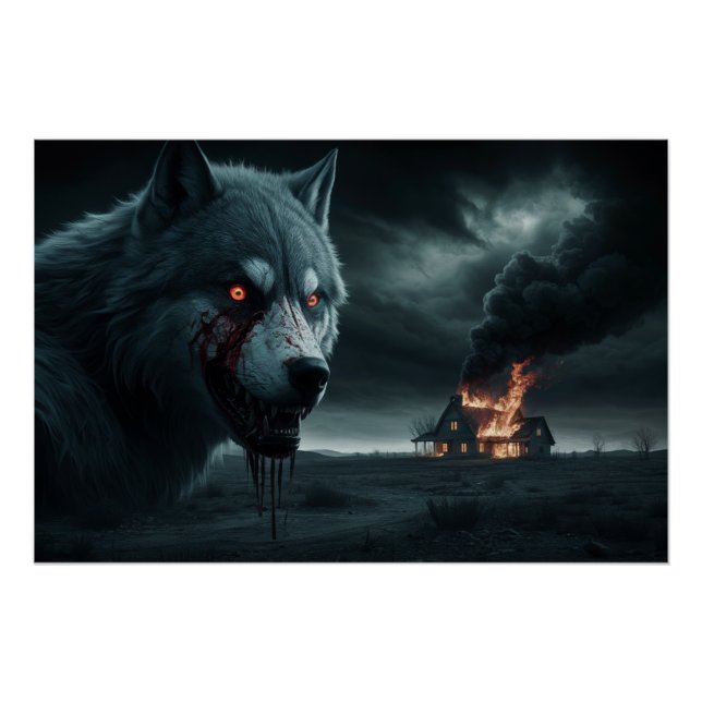 Poster Loup Feu 02 (Devant)
