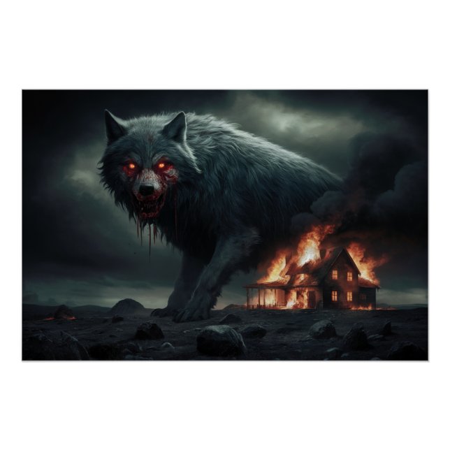 Poster Loup Feu 04 (Devant)