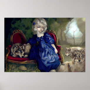 Poster Loup-Garou La Tristesse Art Print loup gothique