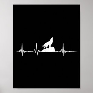 Poster Loup Hurlement Battement de coeur Animaux Loups Am