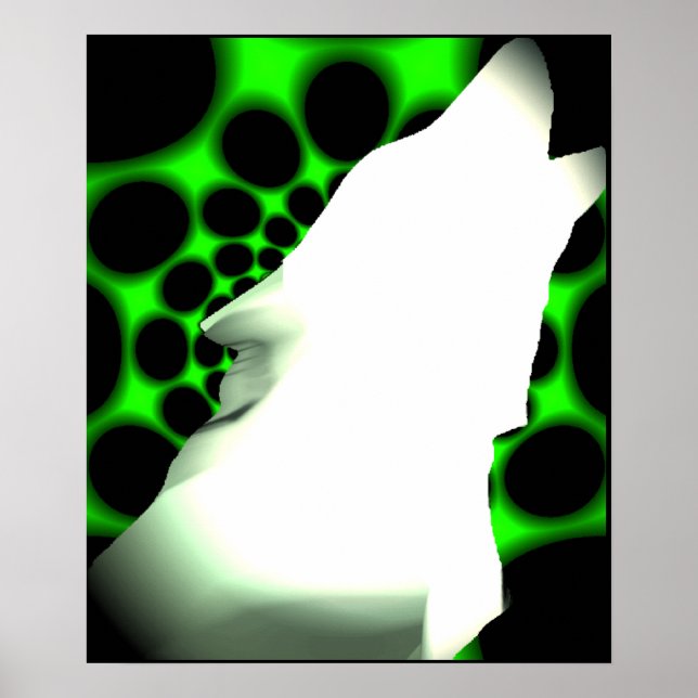 Poster Loup hurler (Devant)