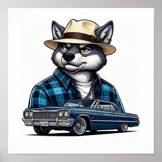 Poster Loup Lowrider (Devant)