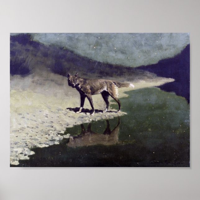 Poster Loup lunaire (Devant)