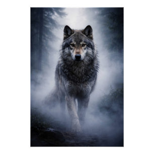 Poster Loup Majestueux – Présence Silencieuse dans la Aff