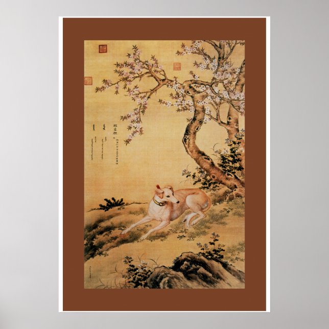 Poster Loup Shanxing (睒 狼 星)~Greyhound Giuseppe Castiglio (Devant)