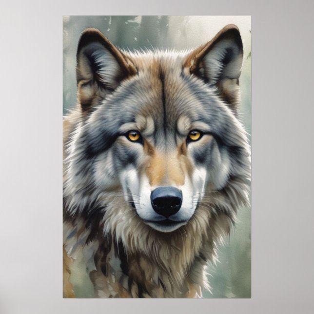 Poster Loup solitaire Motivation Art Inspirationnel (Devant)