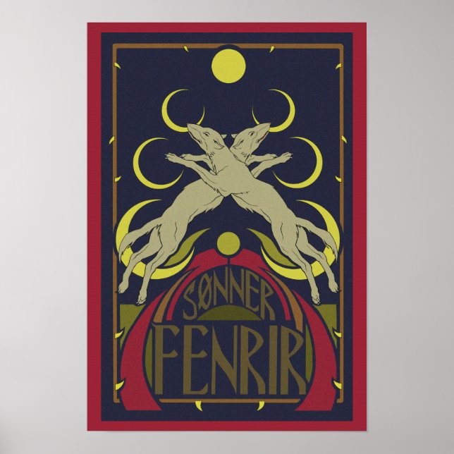 Poster Loups mangeant la lune (Sonner Fenrir) (Devant)