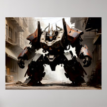 Lourd mech en position agressive