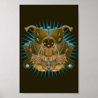 Poster L'ours puissant et ses animaux aidants