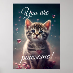 Poster Lovable Little Kitten - Vous êtes pawsome!