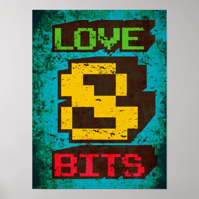 Poster Love 8 bits (Devant)