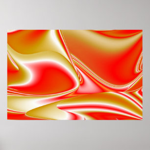 Poster Love and Gold Abstrait 3D Rainbowart