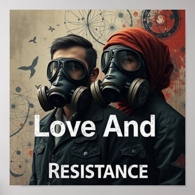 Poster LOVE AND RESISTANCE Kafka Romantics Modern Graphic (Devant)