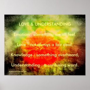 Poster Love and Understanding Poem Print