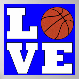 Poster LOVE Basketball personnalisé Couleur amusante Spor