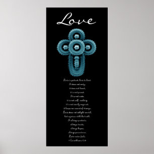 Poster Love - Blue Rose Cross
