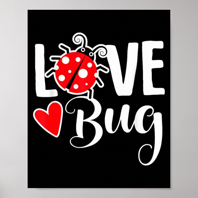 Poster Love Bug Cute Valentine's Day Party Ladybug  (Devant)