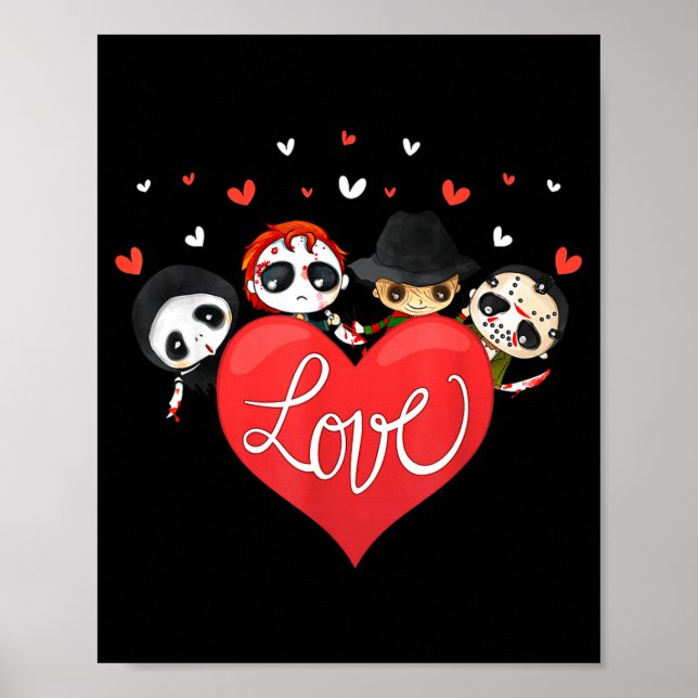 Poster Love Candy Heart Cute Killer Horror Movie Anti Val (Devant)