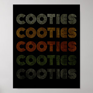 Poster Love Coeur Cooties Tee Grunge Style Vintage Noir