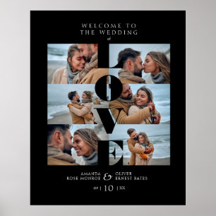 Poster Love Cote Black Collage Bienvenue Mariage 6 Photos