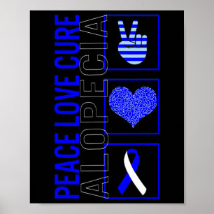 Poster Love Cure Alopecia Sensibilisation Ruban Warrior S