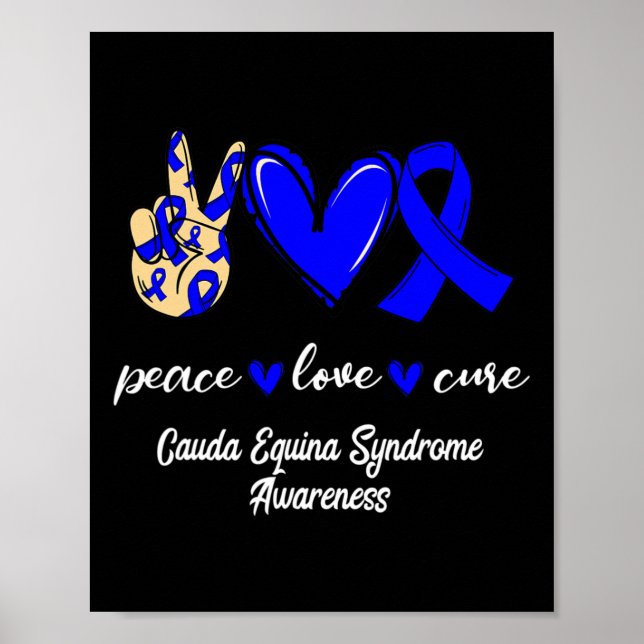 Poster Love Cure Cauda Equina Syndrome Blue Awareness (Devant)
