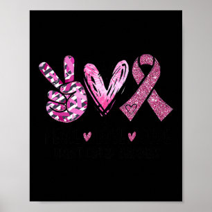 Poster Love Cure Pink Ribbon Cancer Sensibilisation du se