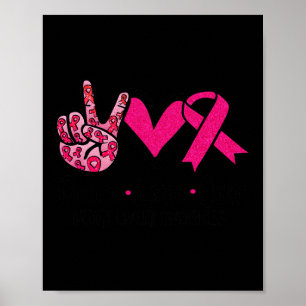 Poster Love Cure Pink Ribbon Cancer Sensibilisation du se